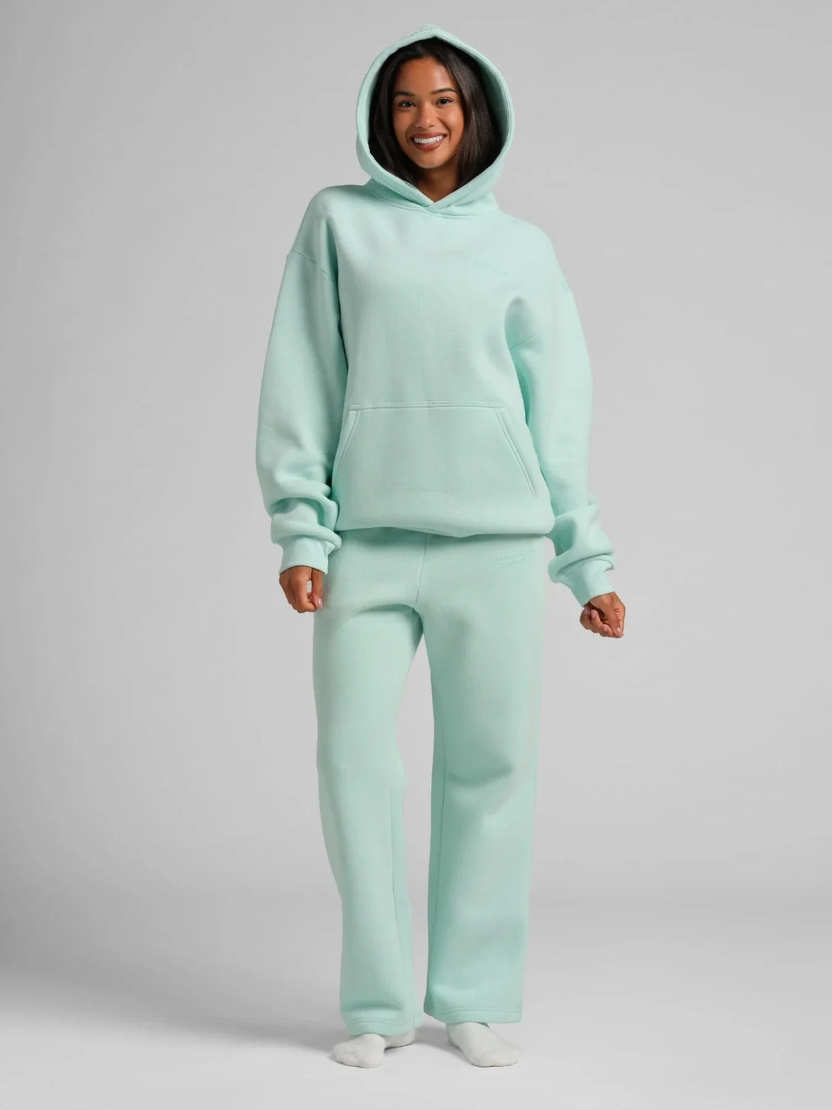 Pastel Straight-Leg Sweatpants - Baby Blue