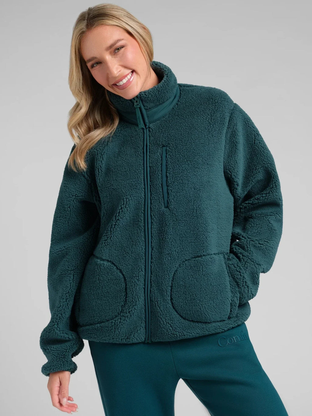 Textured Full-Zip Jacket - Alpine Green