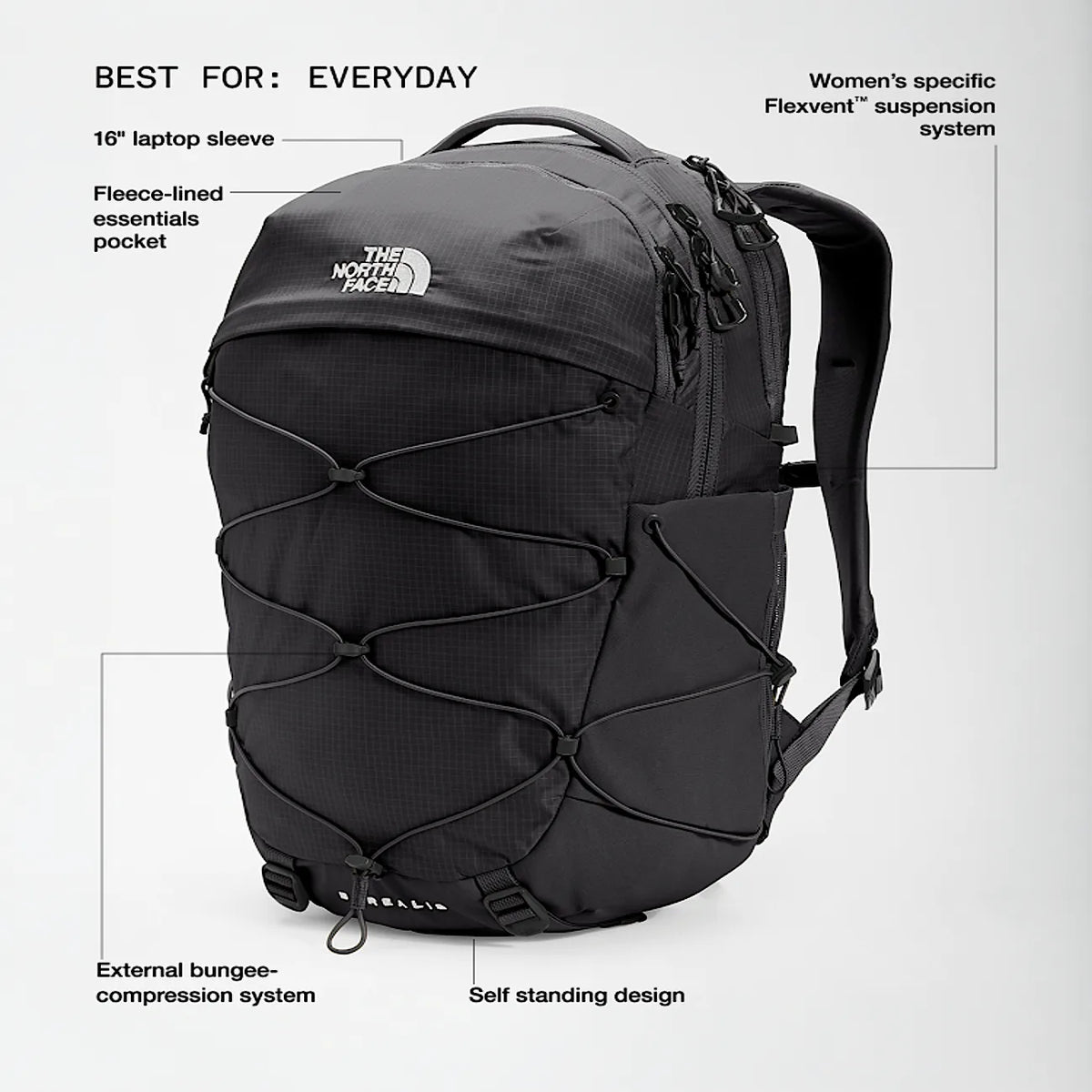 Women's Everyday Backpack - Black and White