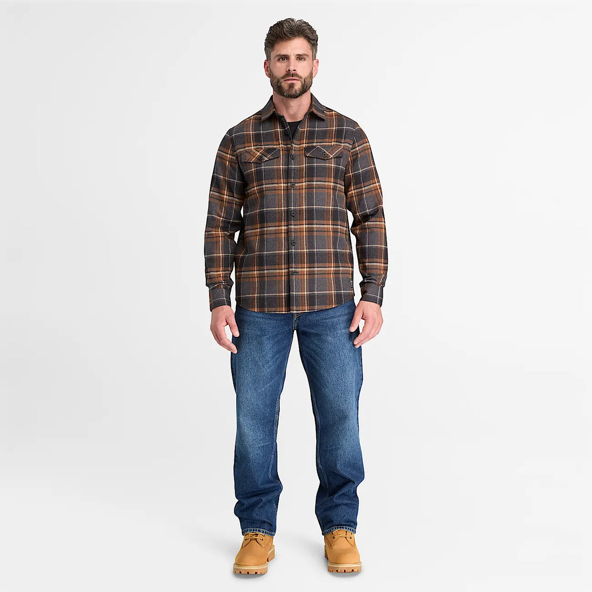 Men's Double-Pocket Flannel Work Shirt