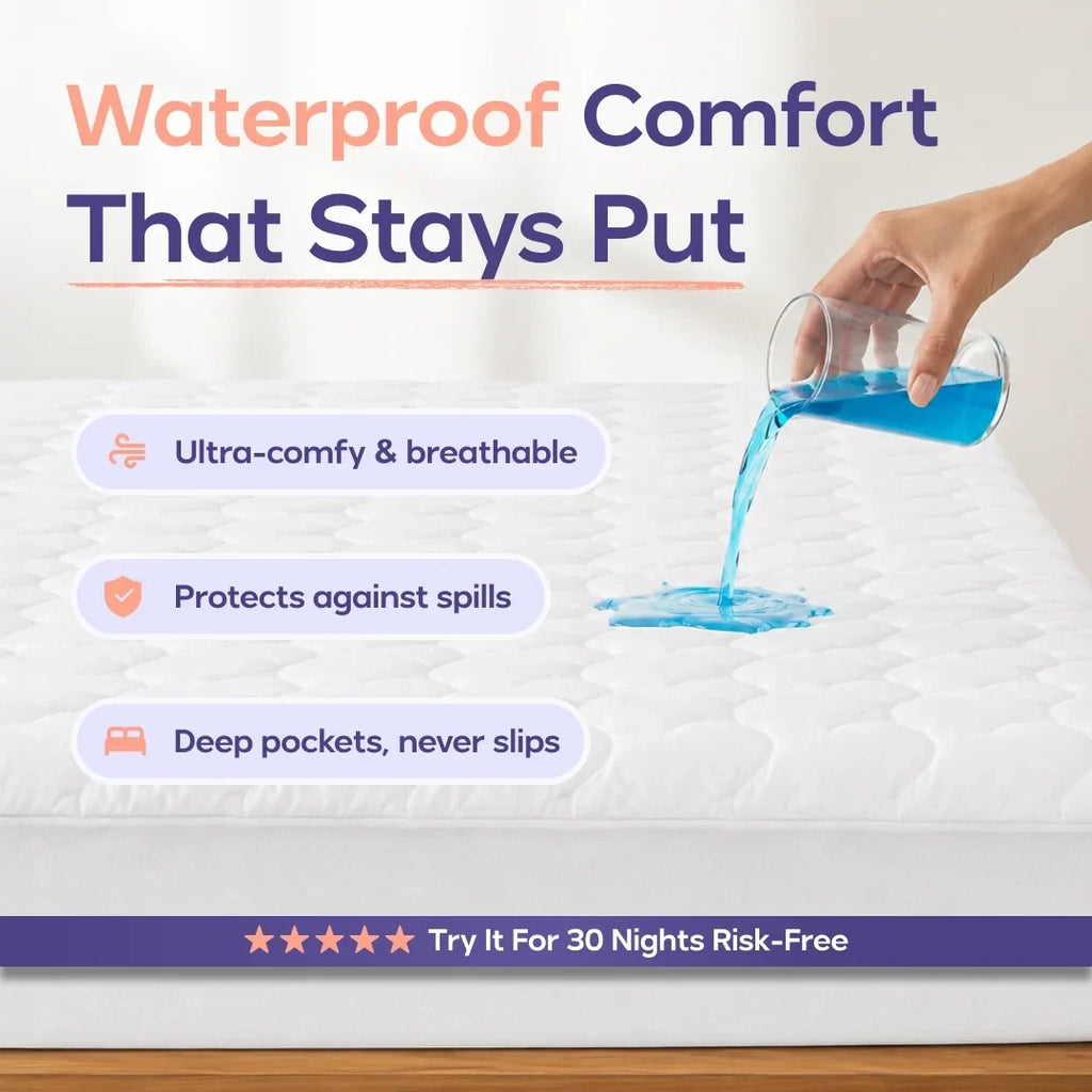Waterproof Queen Mattress Protector - White