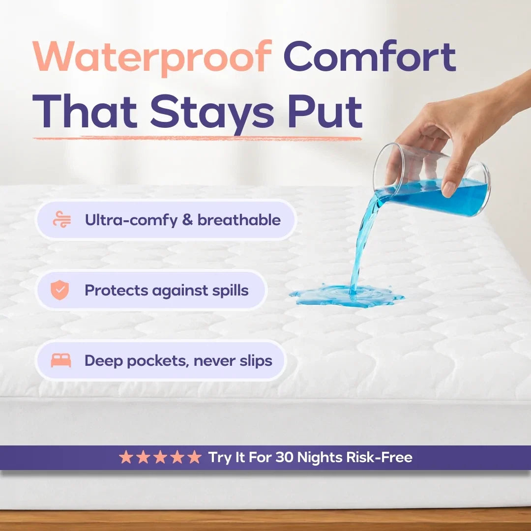 Waterproof Queen Mattress Protector - White