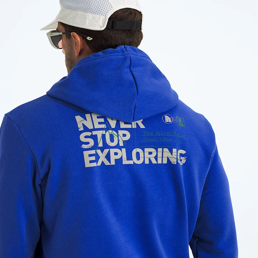 Men's Regular Fit Graphic Hoodie - Blue