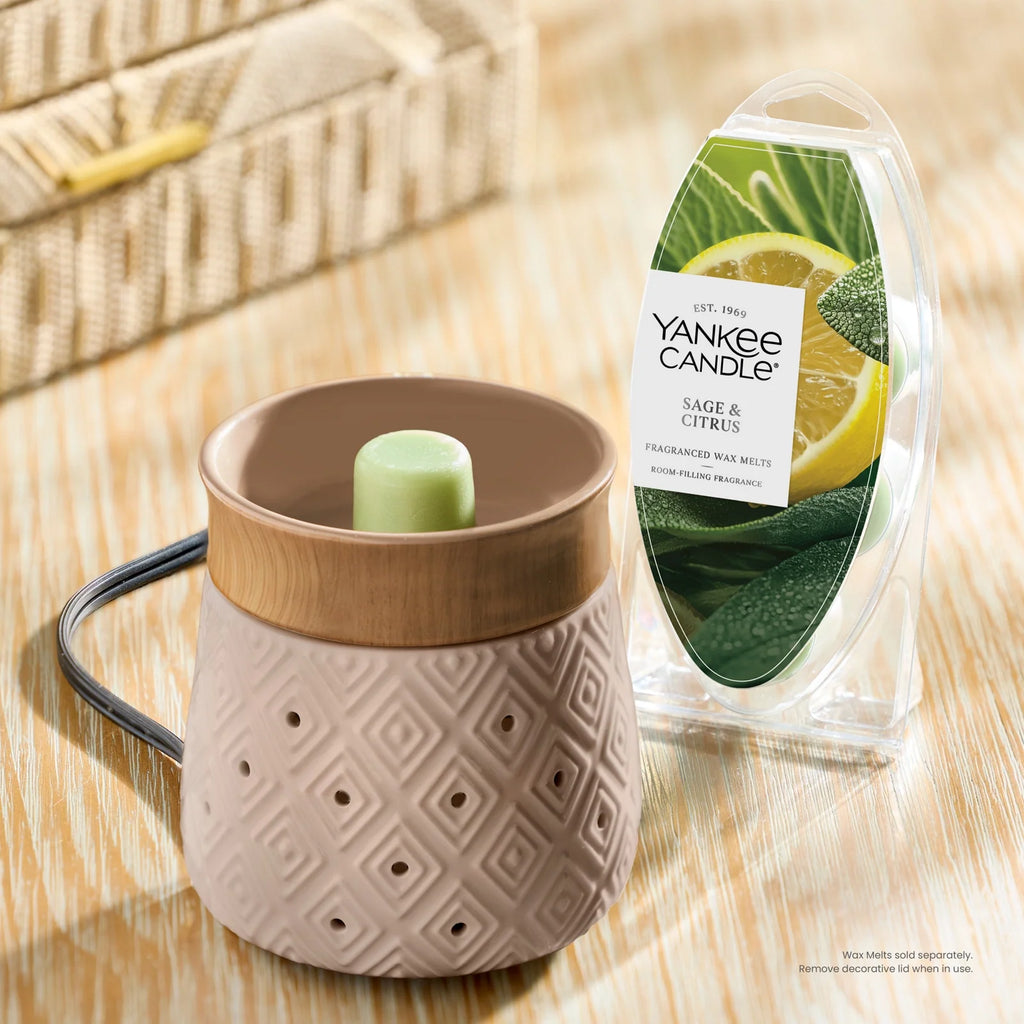 Electric Wax Melt Warmer With Geometric Pattern
