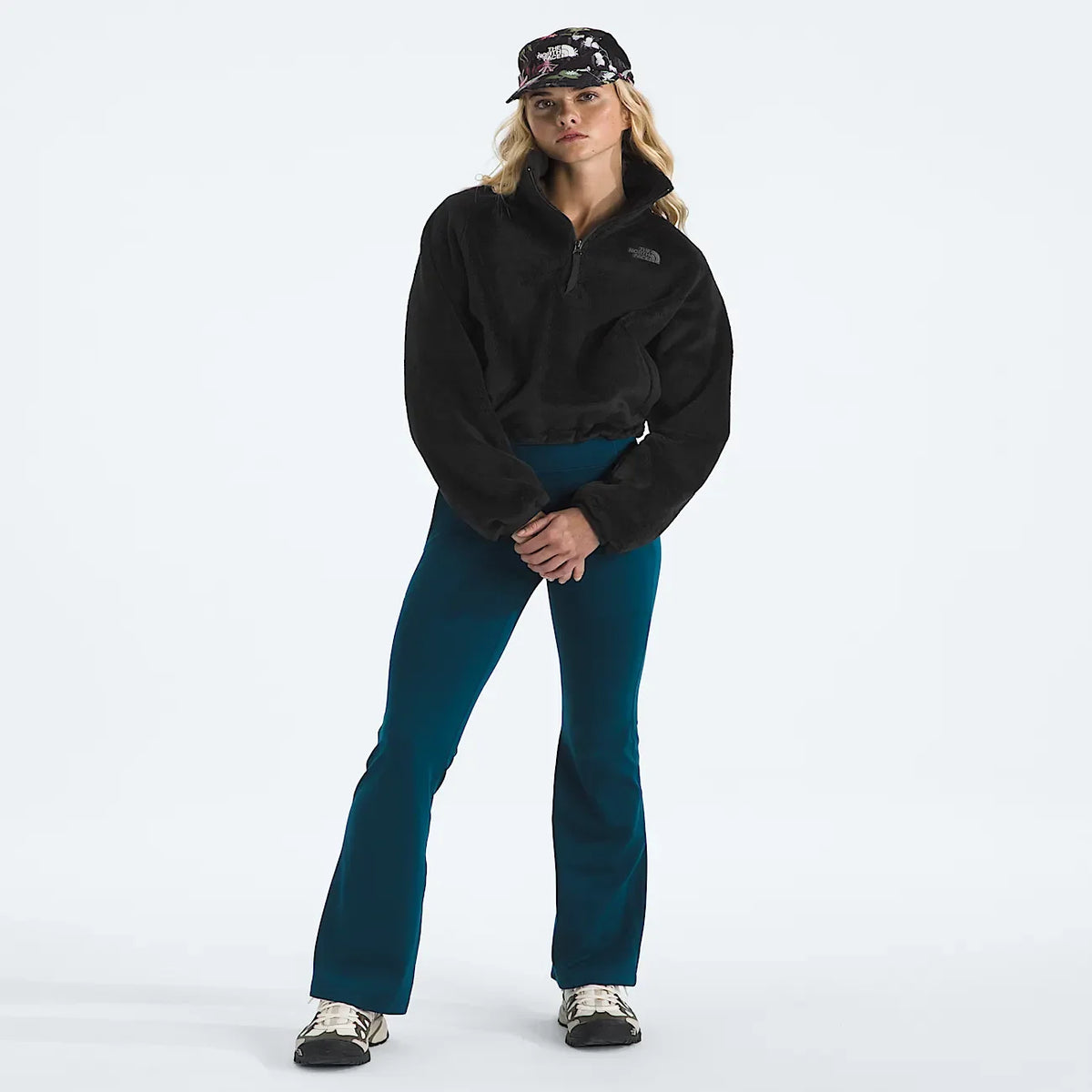 Women's Plush Fleece Quarter-Zip Jacket - Black