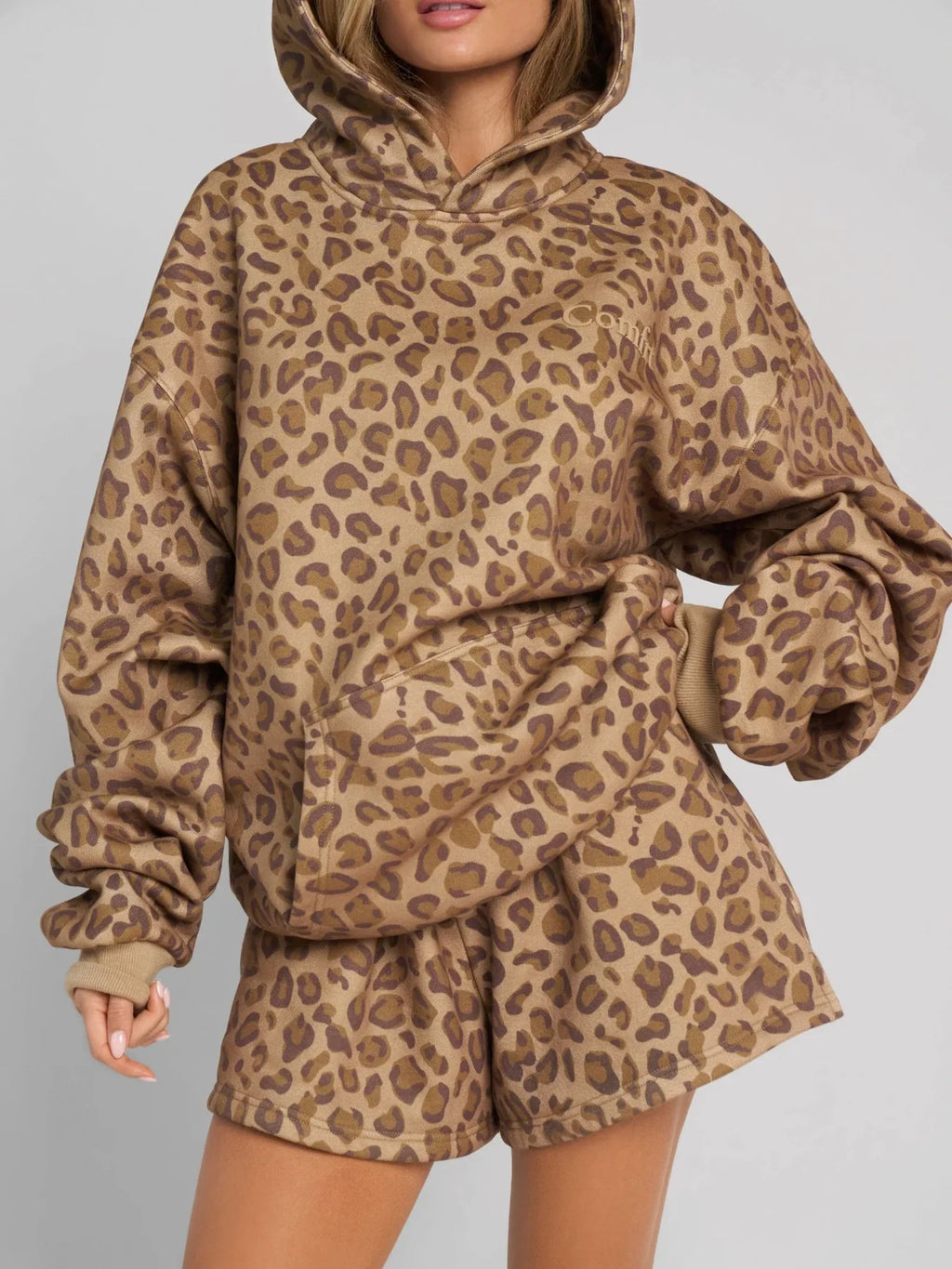Lounge Shorts - Brown Leopard