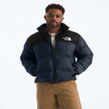 Men's Down Puffer Jacket - Navy and Black