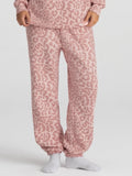 Leopard Print Jogger Sweatpants - Blush
