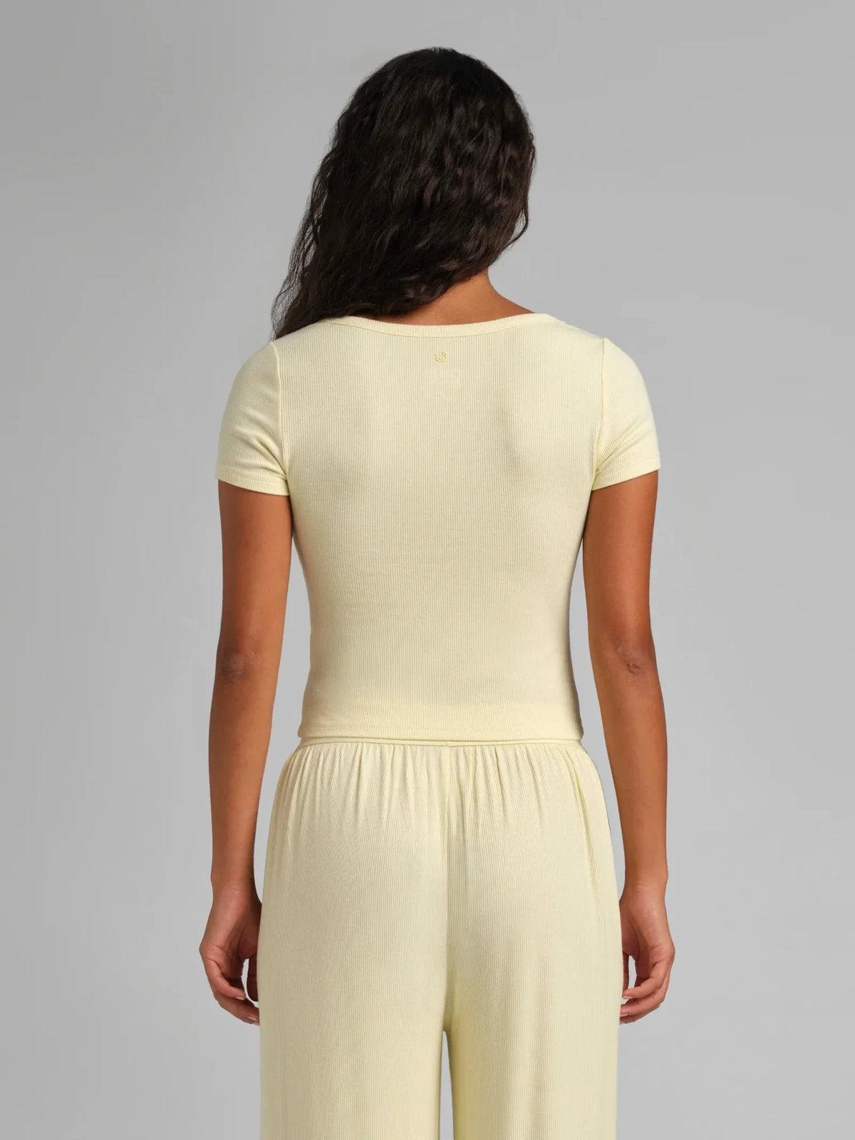 Ribbed Fitted T-Shirt - Buttercream