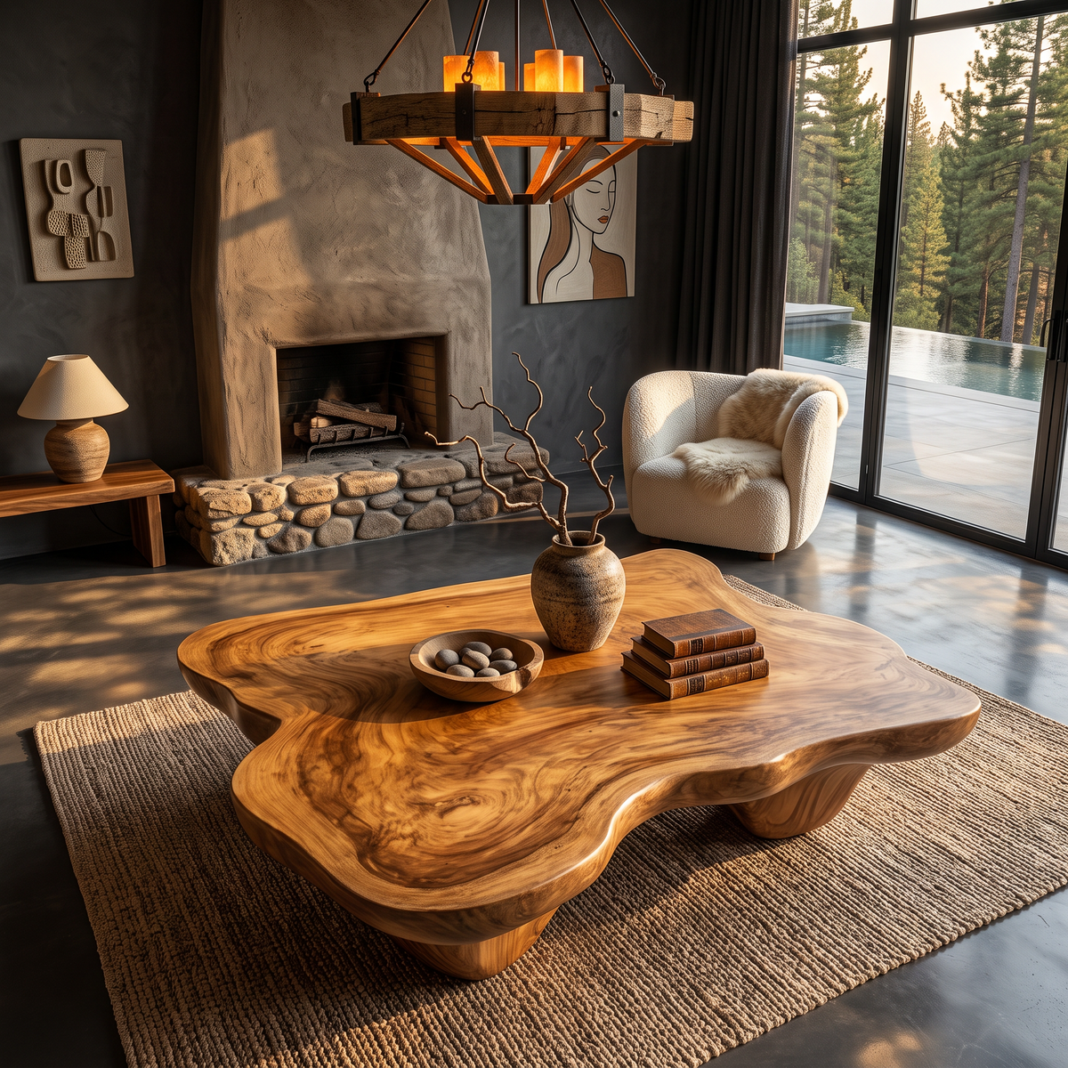 Modern Coffee Table With Minimal Base For Living Room