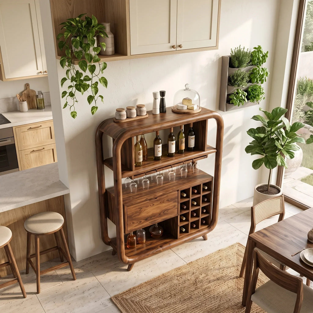 Organic Modern Wine Storage Cabinet Dining Room