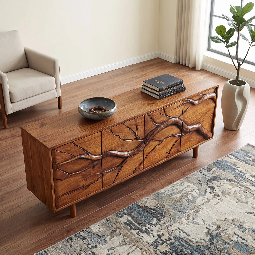Modern Branch Carved Sideboard For Dining Area
