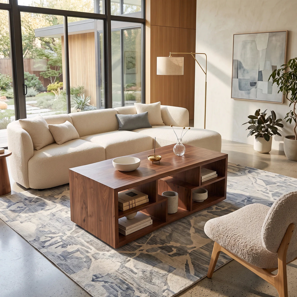 Rustic Storage Coffee Table Modern Farmhouse