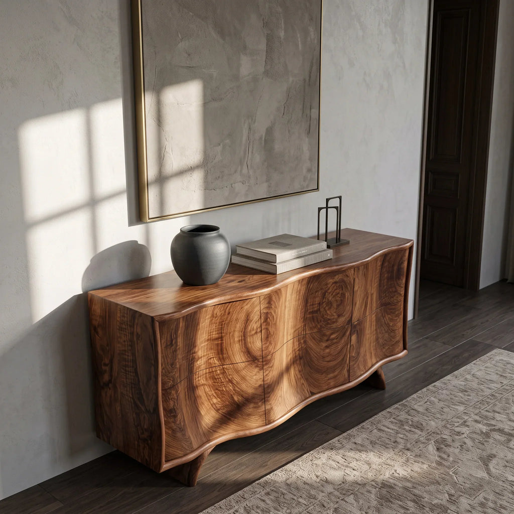 Modern Curved Front Sideboard For Foyer