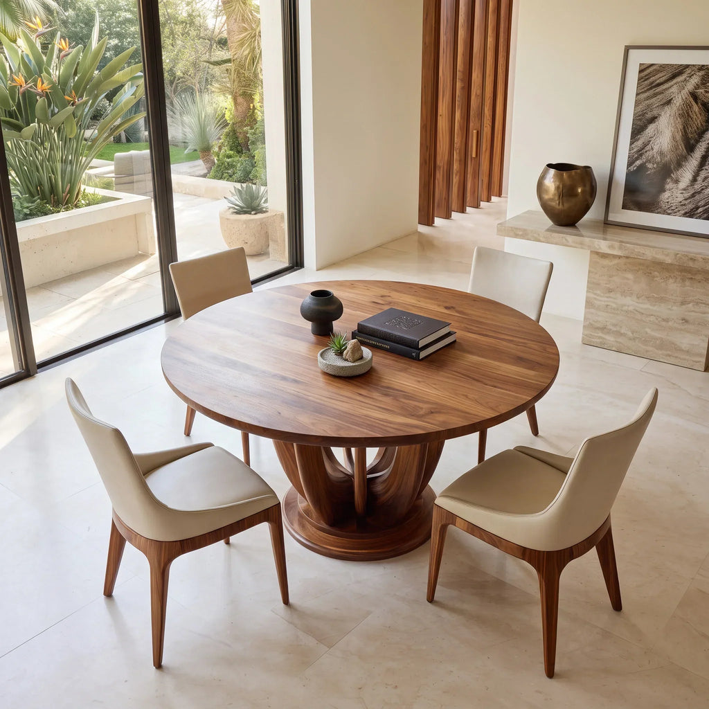Modern Loop Base Round Dining Table For Dining Room