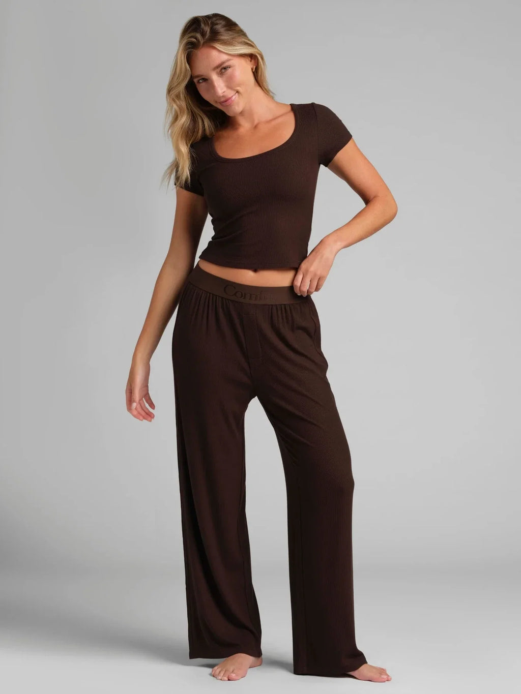 Ribbed Lounge Pants - Espresso