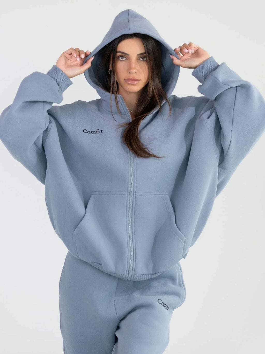 Zip-Up Hoodie - Blue Willow