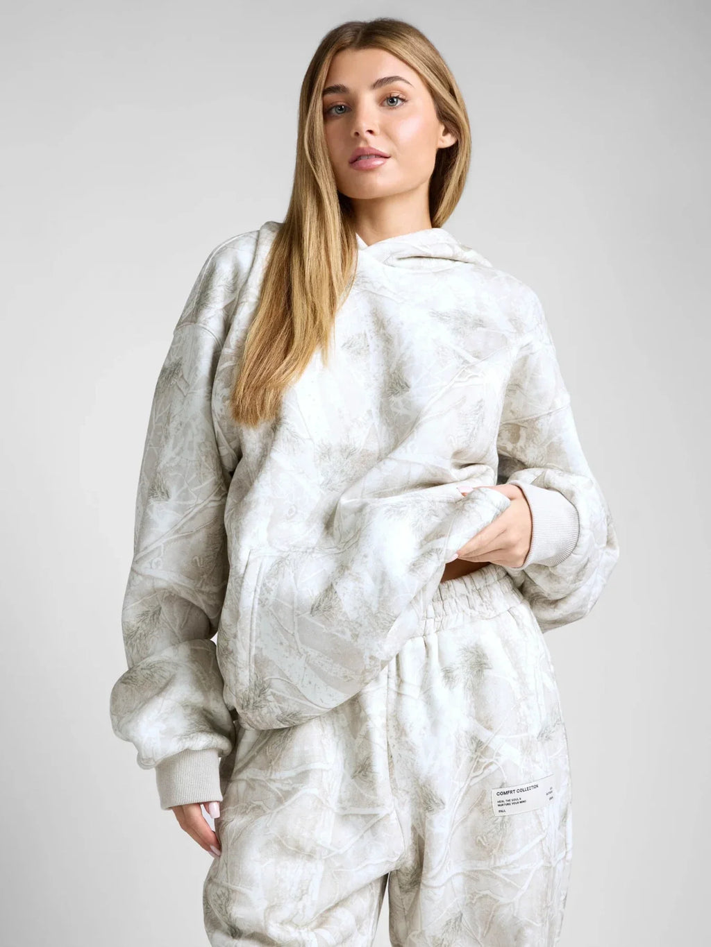 Camouflage Pullover Hoodie - Silver Birch