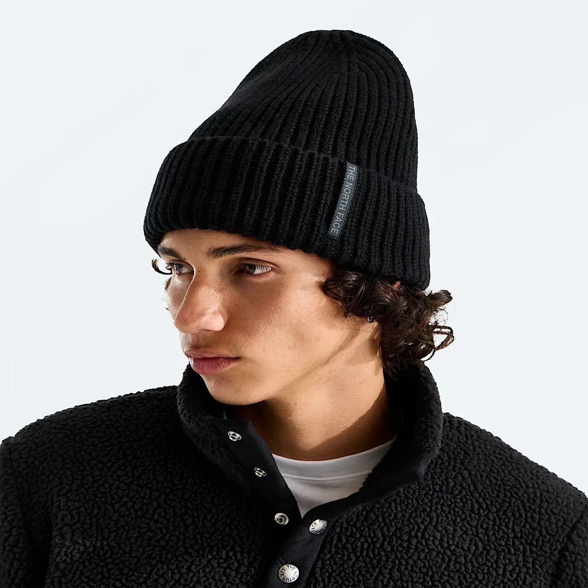 Wool-Blend Knit Beanie - Black