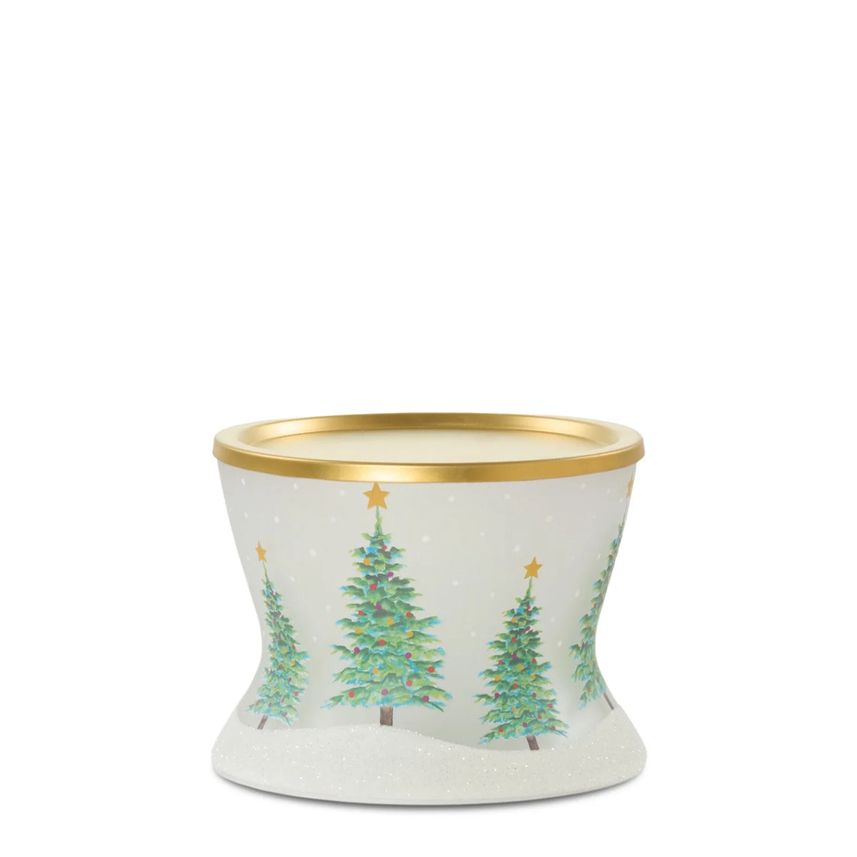 Snowy Tree Candle Pedestal With LED Light
