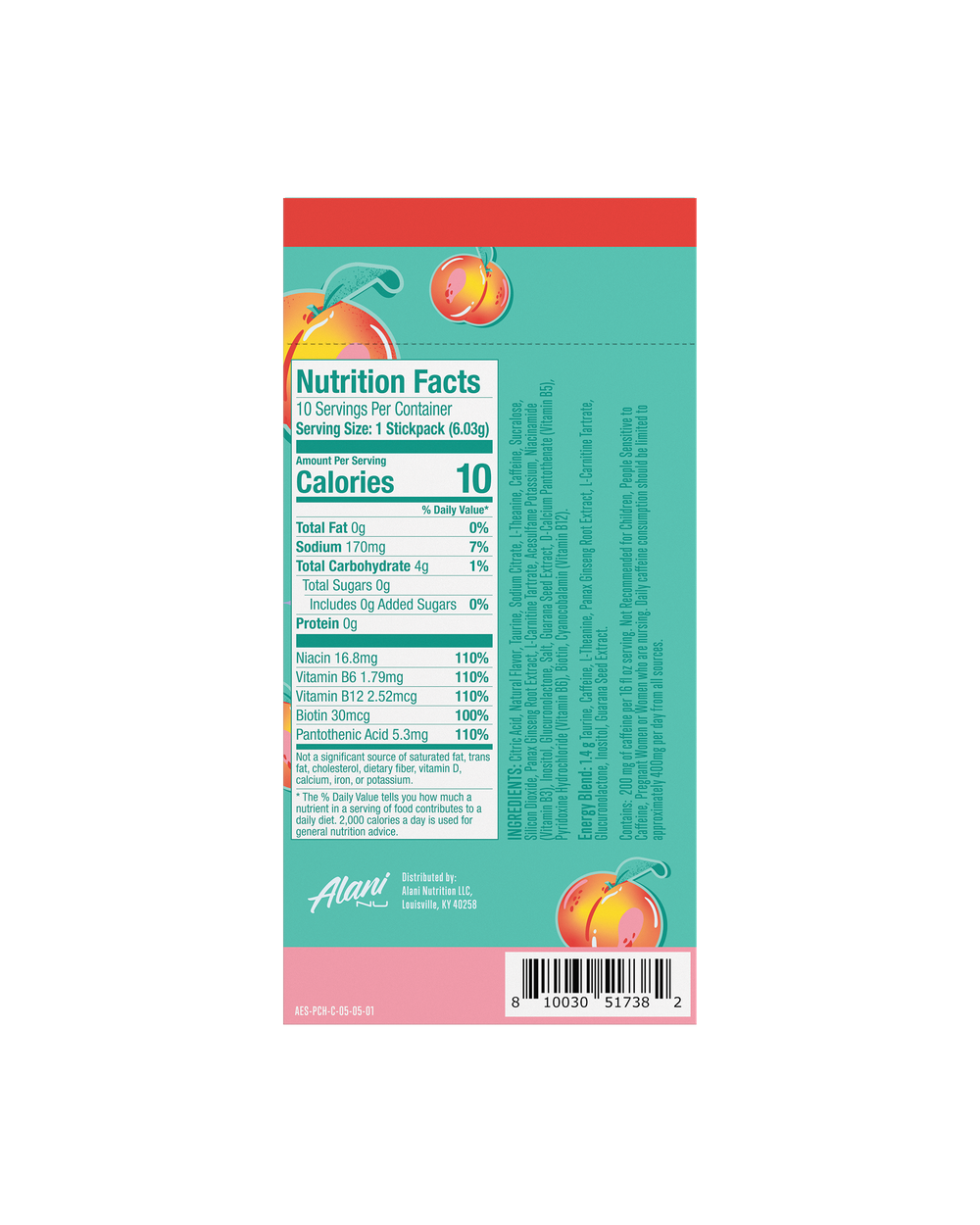 Energy Drink Mix Sticks - Juicy Peach