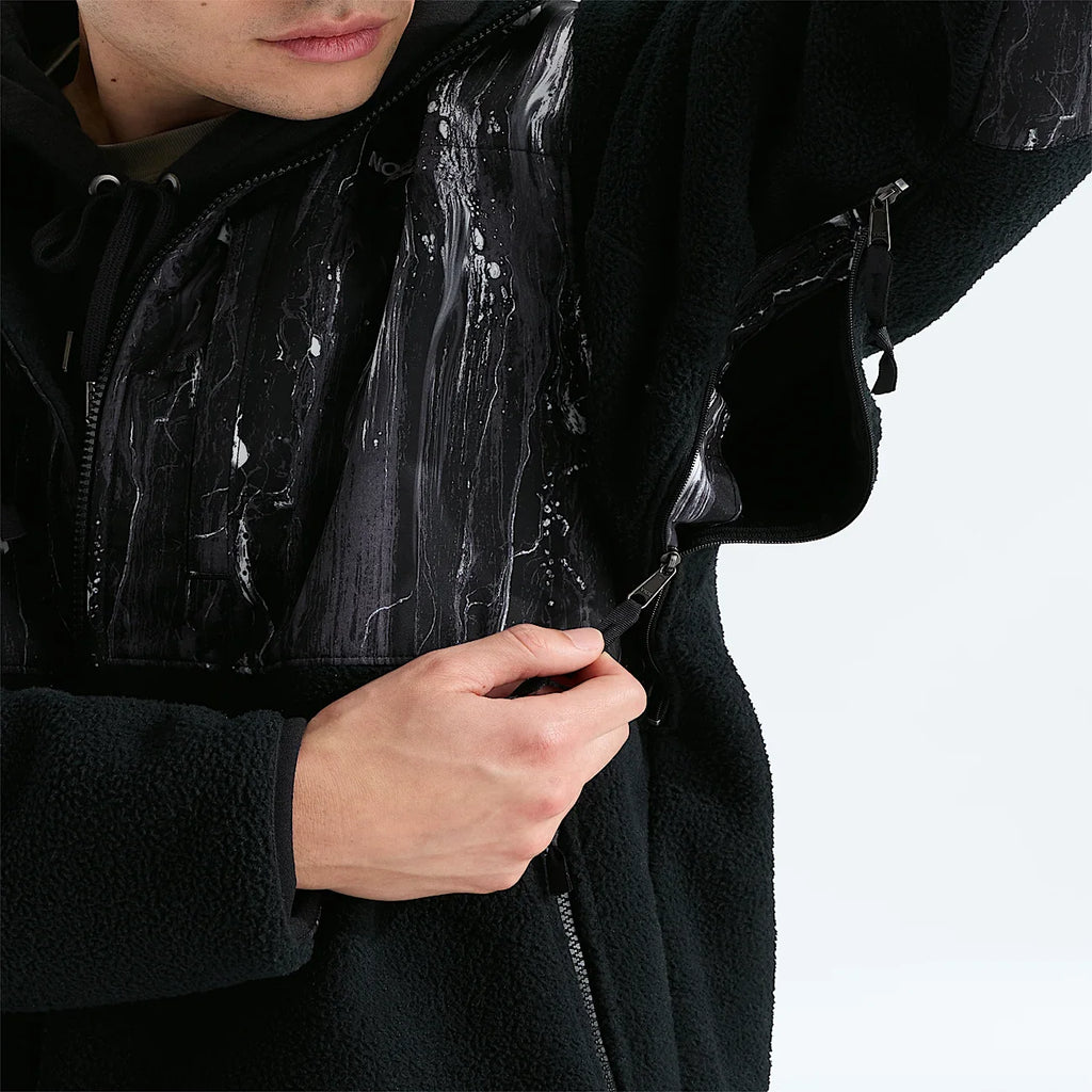 Men's Full-Zip Fleece Jacket - Black Print