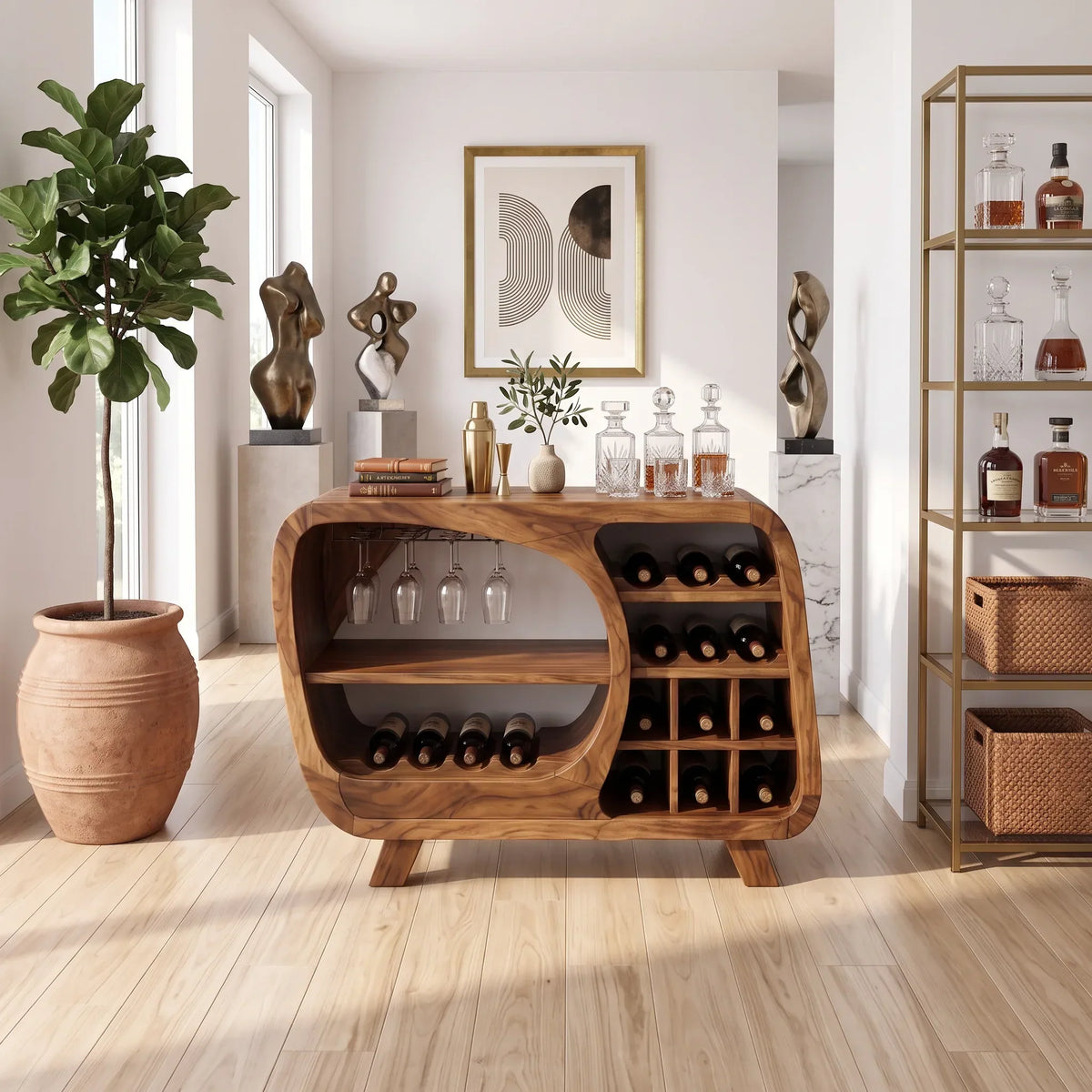 Mid Century Wine Storage Cabinet Modern Kitchen