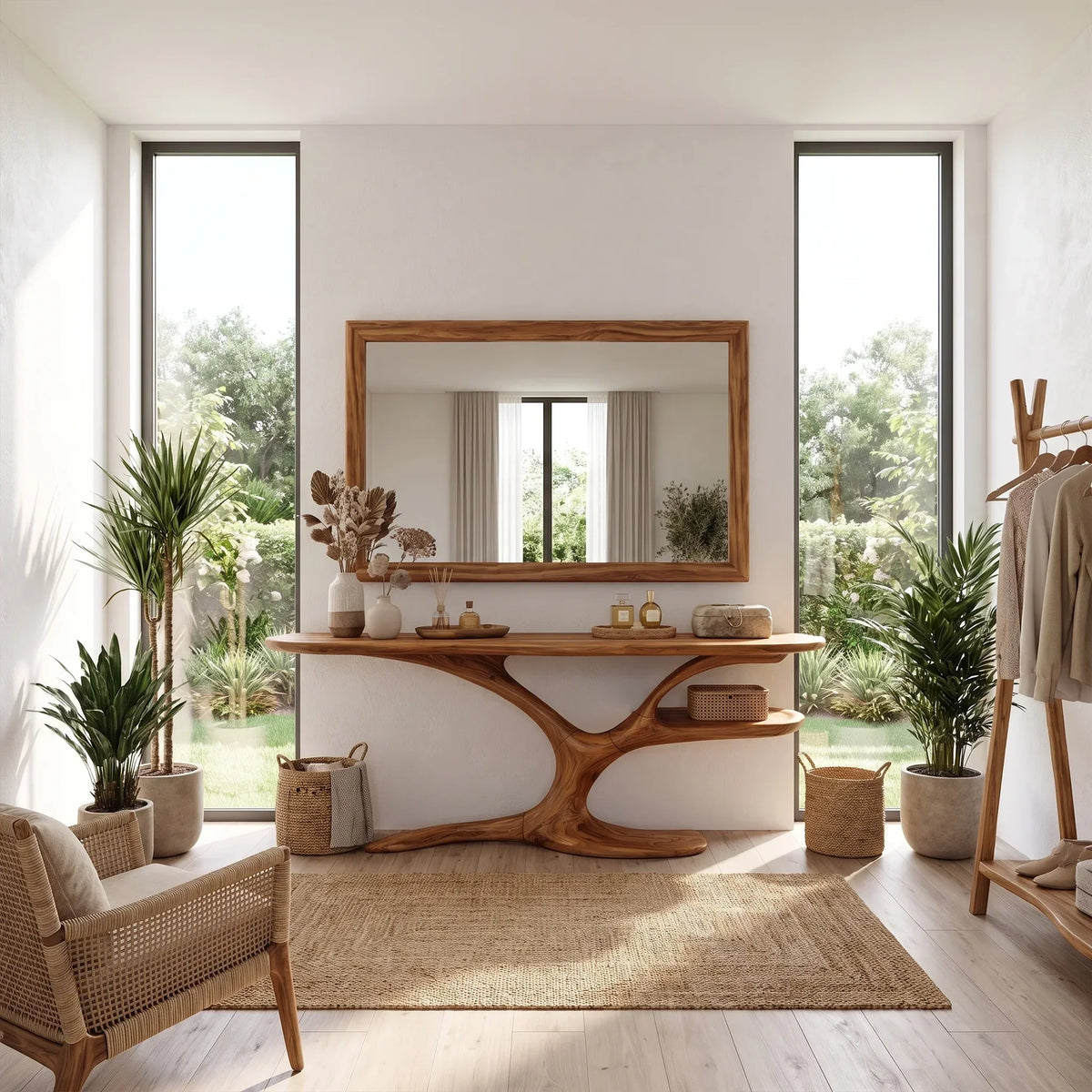 Serene Makeup Vanity Vanity Desk Sculptural Branch Base For Bedroom