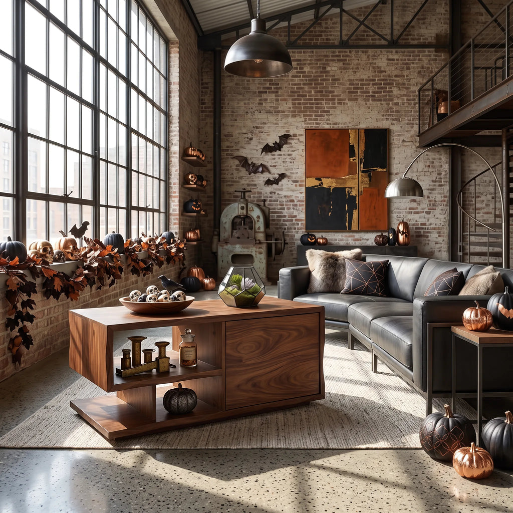 Rustic Halloween Storage Coffee Table Family Room