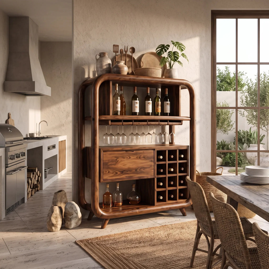 Organic Modern Wine Storage Cabinet Dining Room