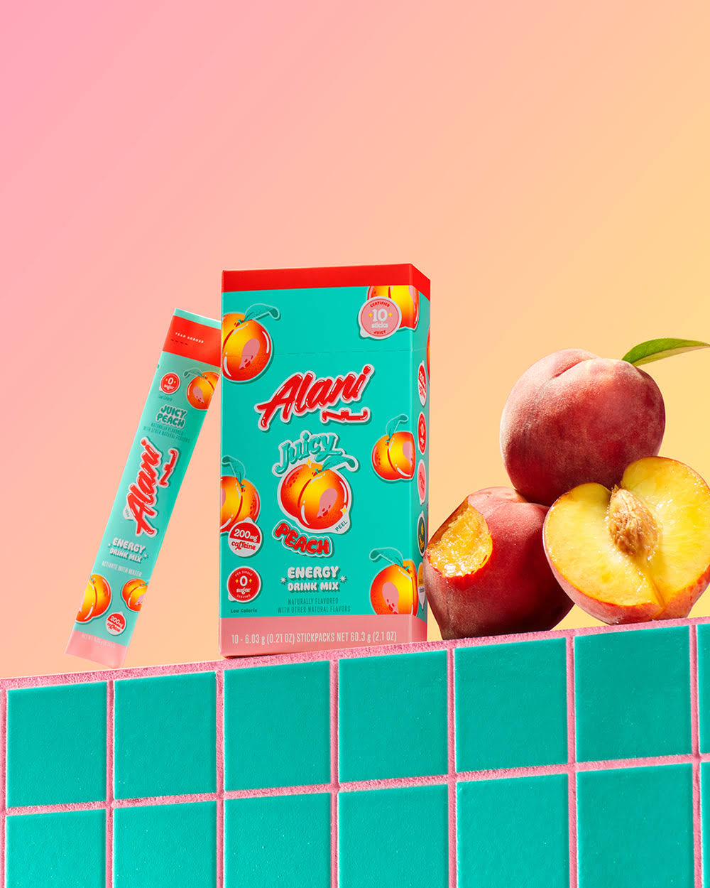 Energy Drink Mix Sticks - Juicy Peach