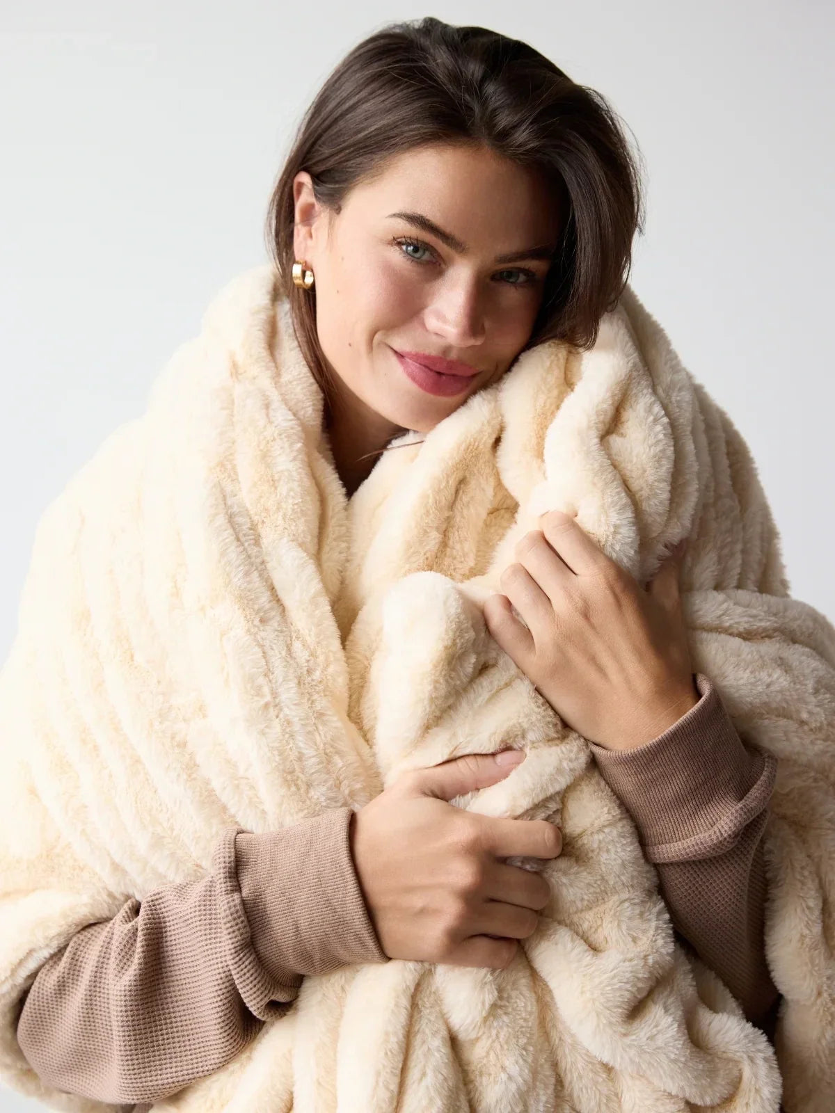 Oversized Plush Blanket - French Vanilla