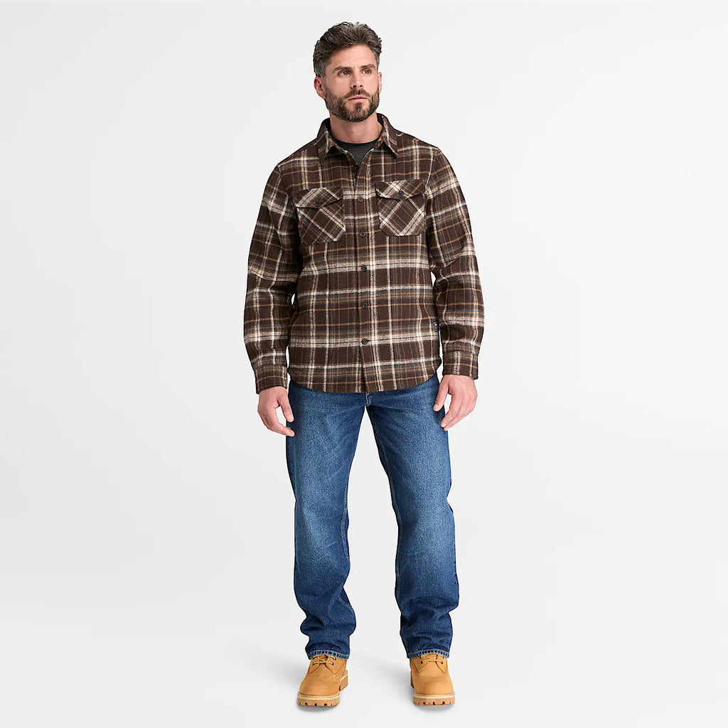 Men's Fleece-Bonded Flannel Overshirt