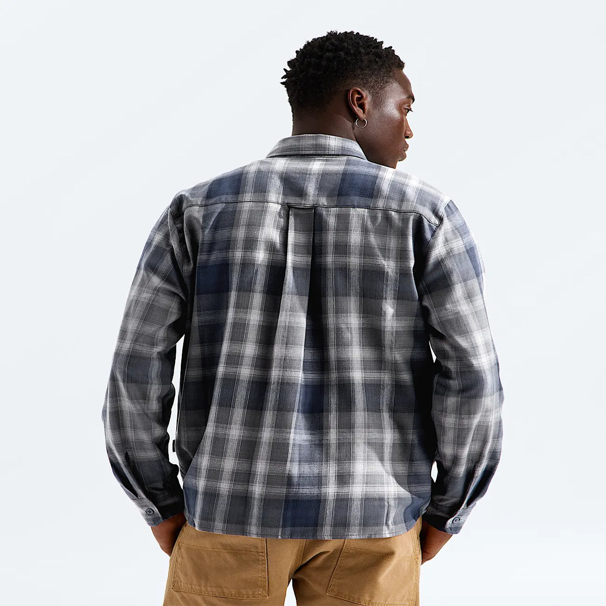 Men's Long-Sleeve Plaid Button-Down - Navy