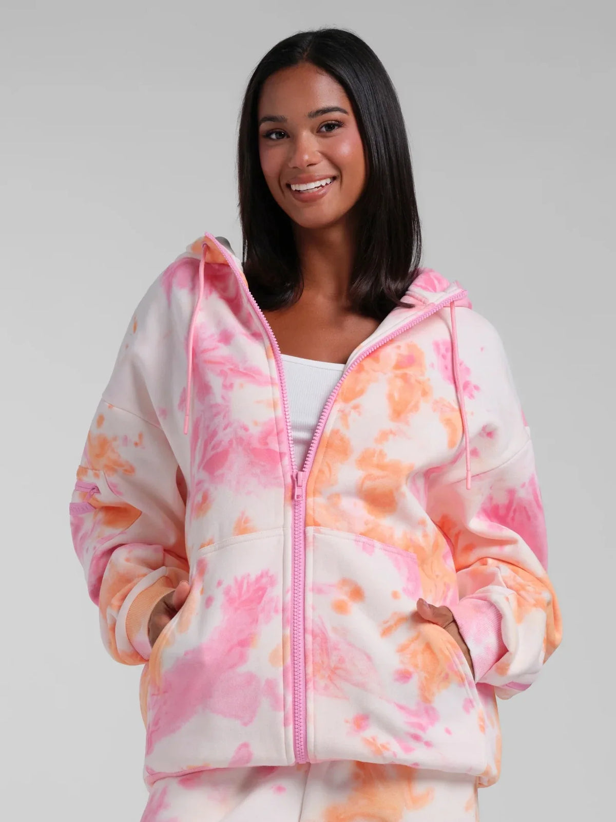 Zip-Front Travel Hoodie - Sunset