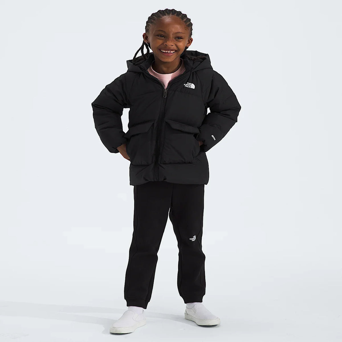 Kids' Fleece-Lined Insulated Parka - Black