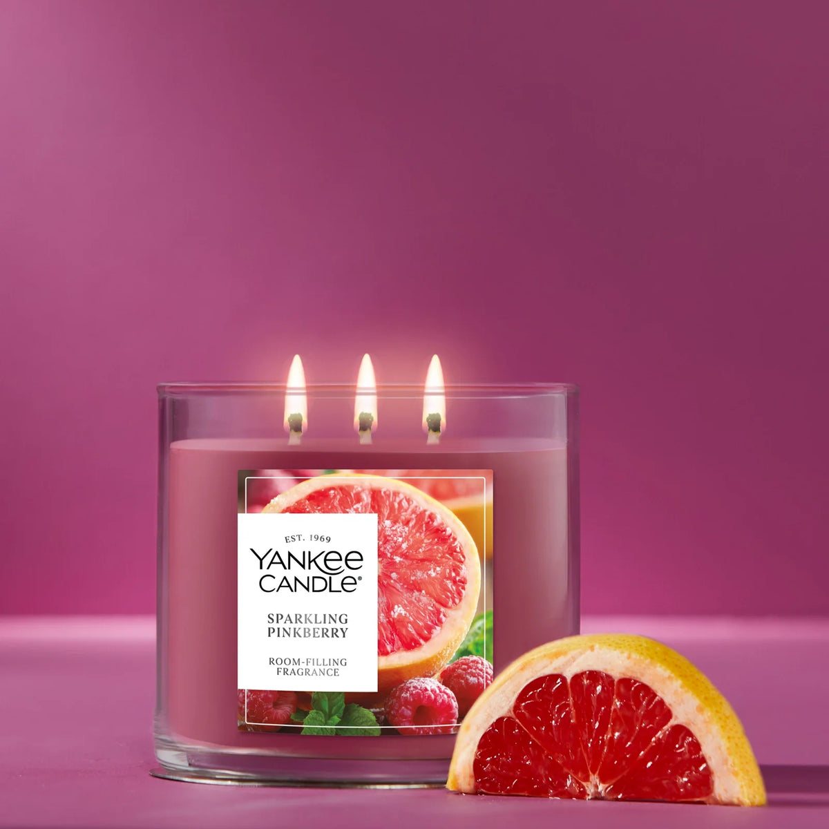 Three-Wick Candle - Pink Berry Citrus