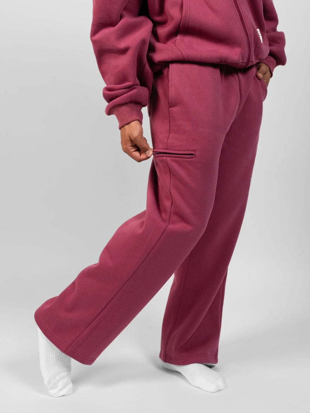 Graphic Straight-Leg Sweatpants - Berry