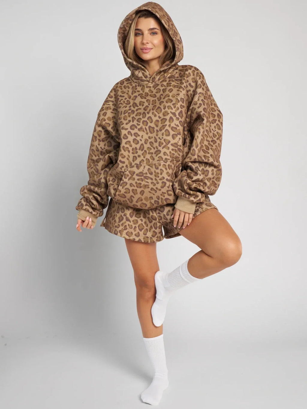 Lounge Shorts - Brown Leopard