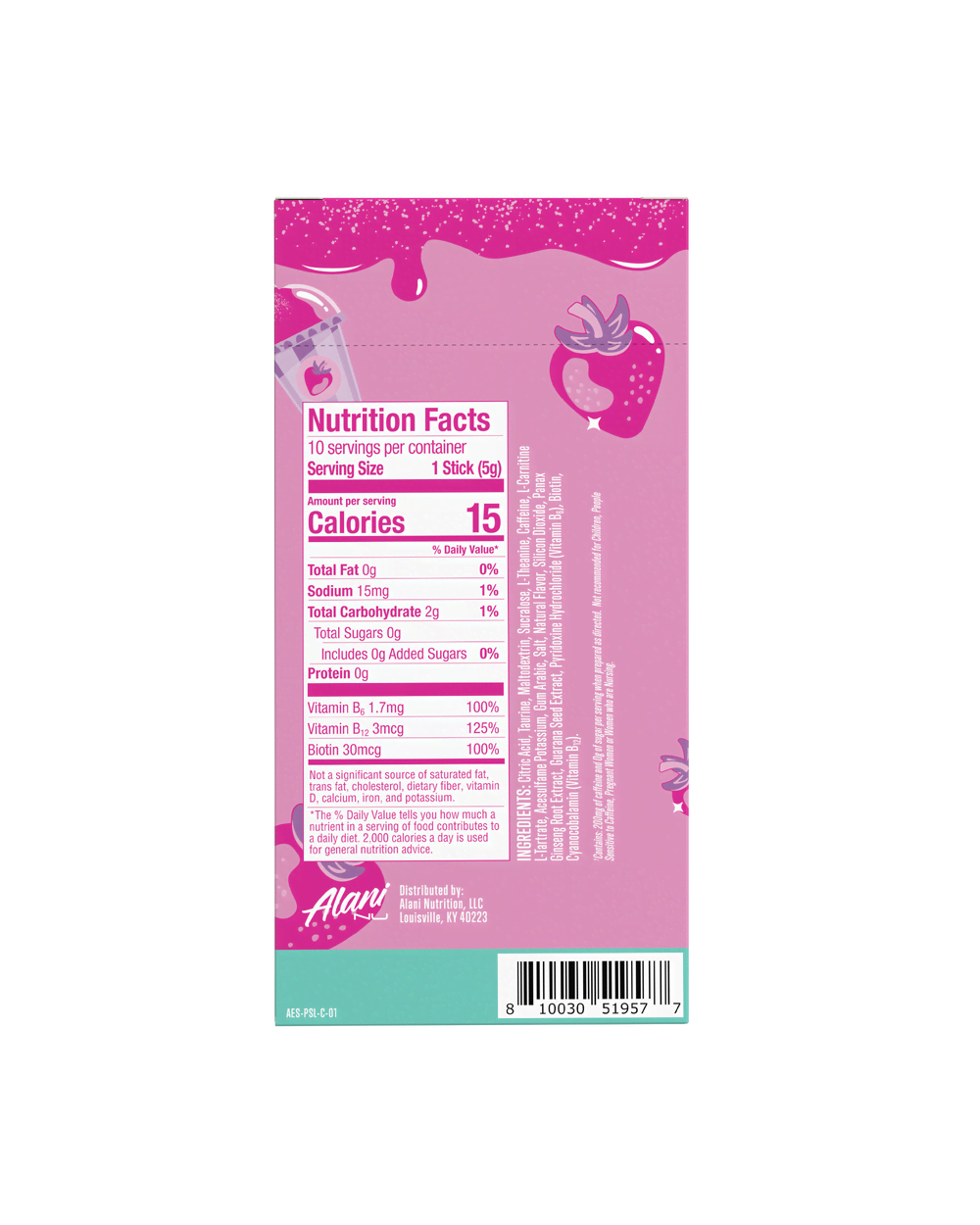 Energy Drink Mix Sticks - Strawberry Cream Soda