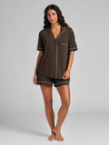 Short-Sleeve Short Pajama Set - Leopard
