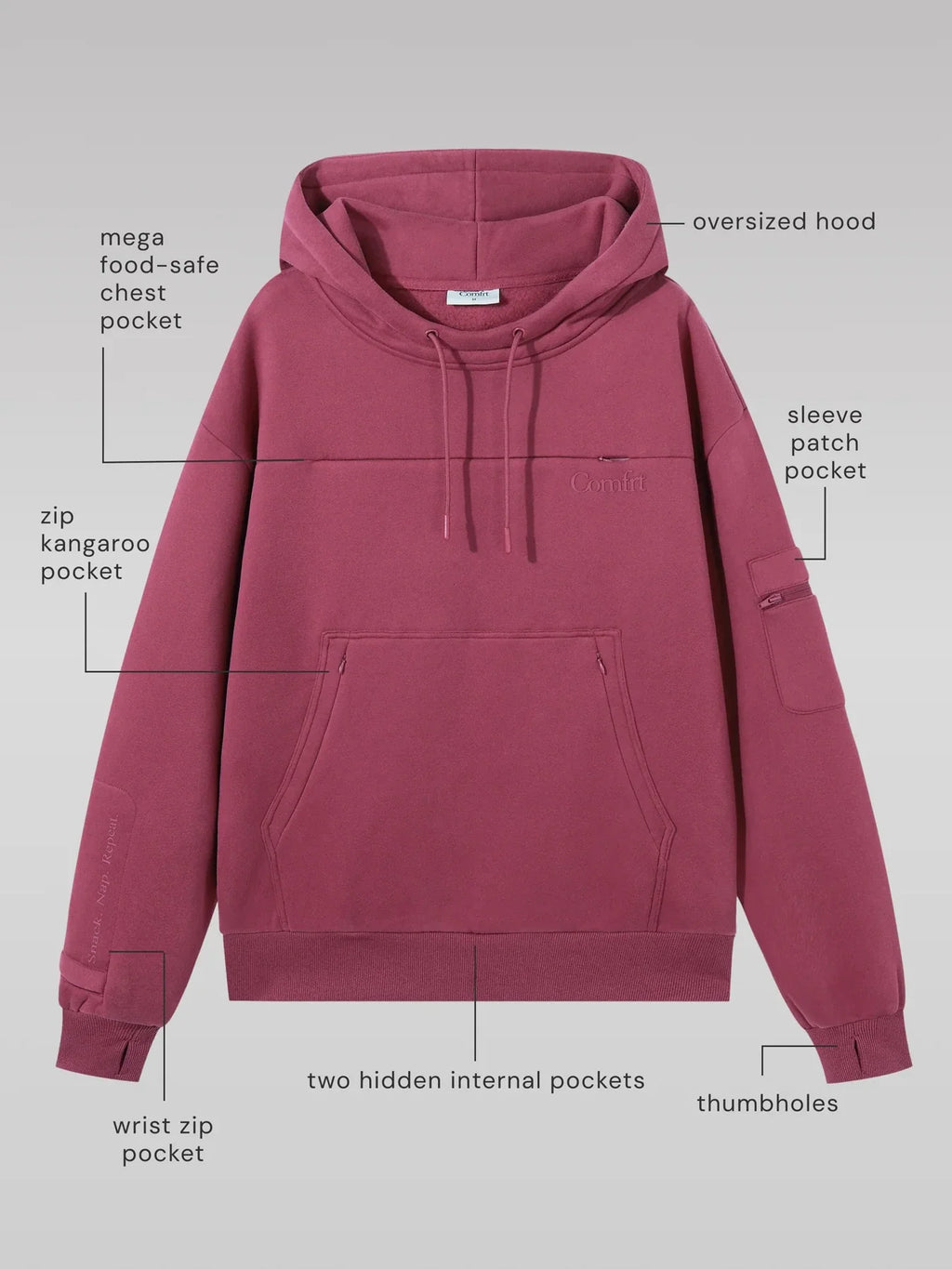 Kids Graphic Hoodie - Berry