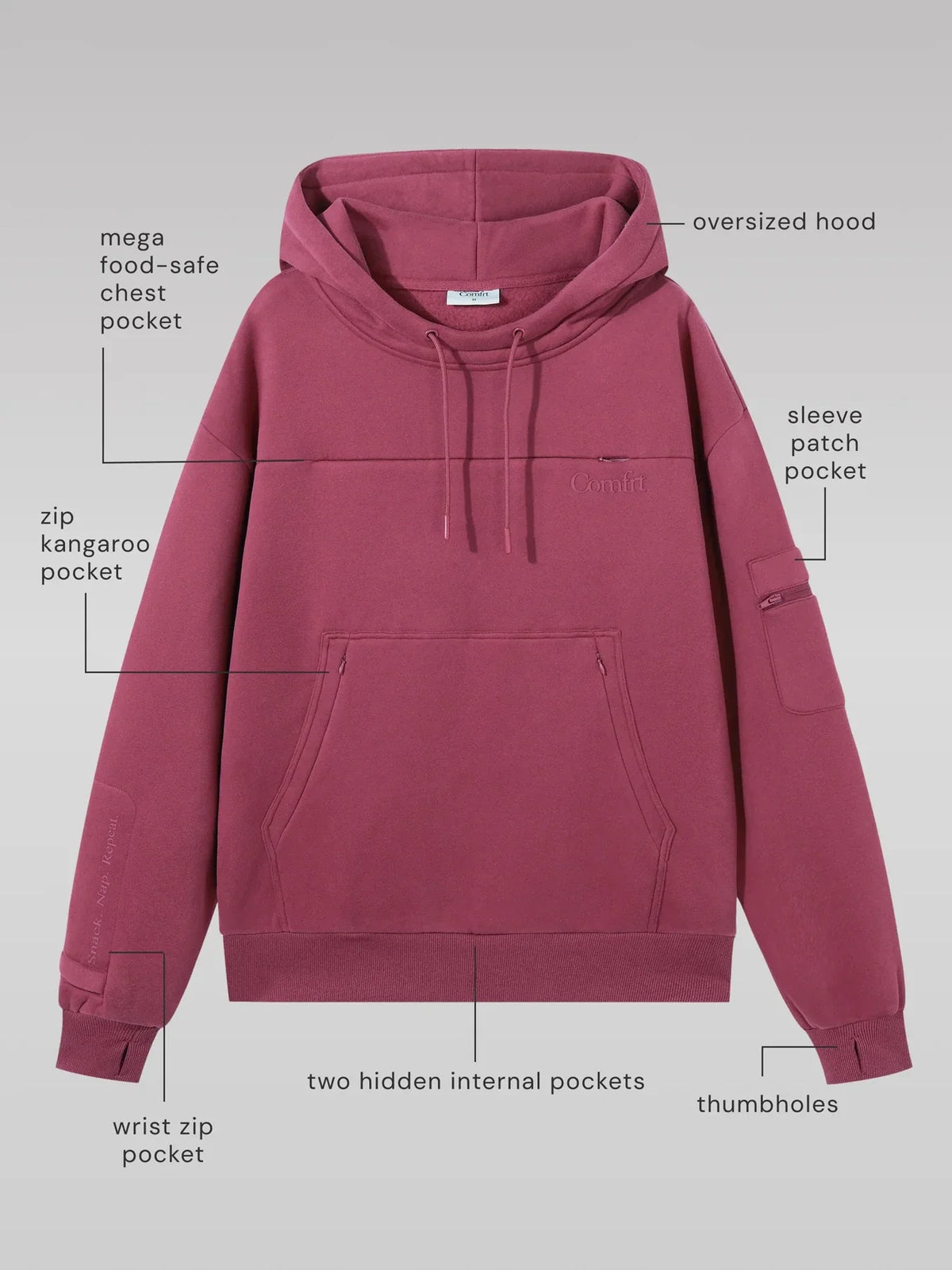 Kids Graphic Hoodie - Berry