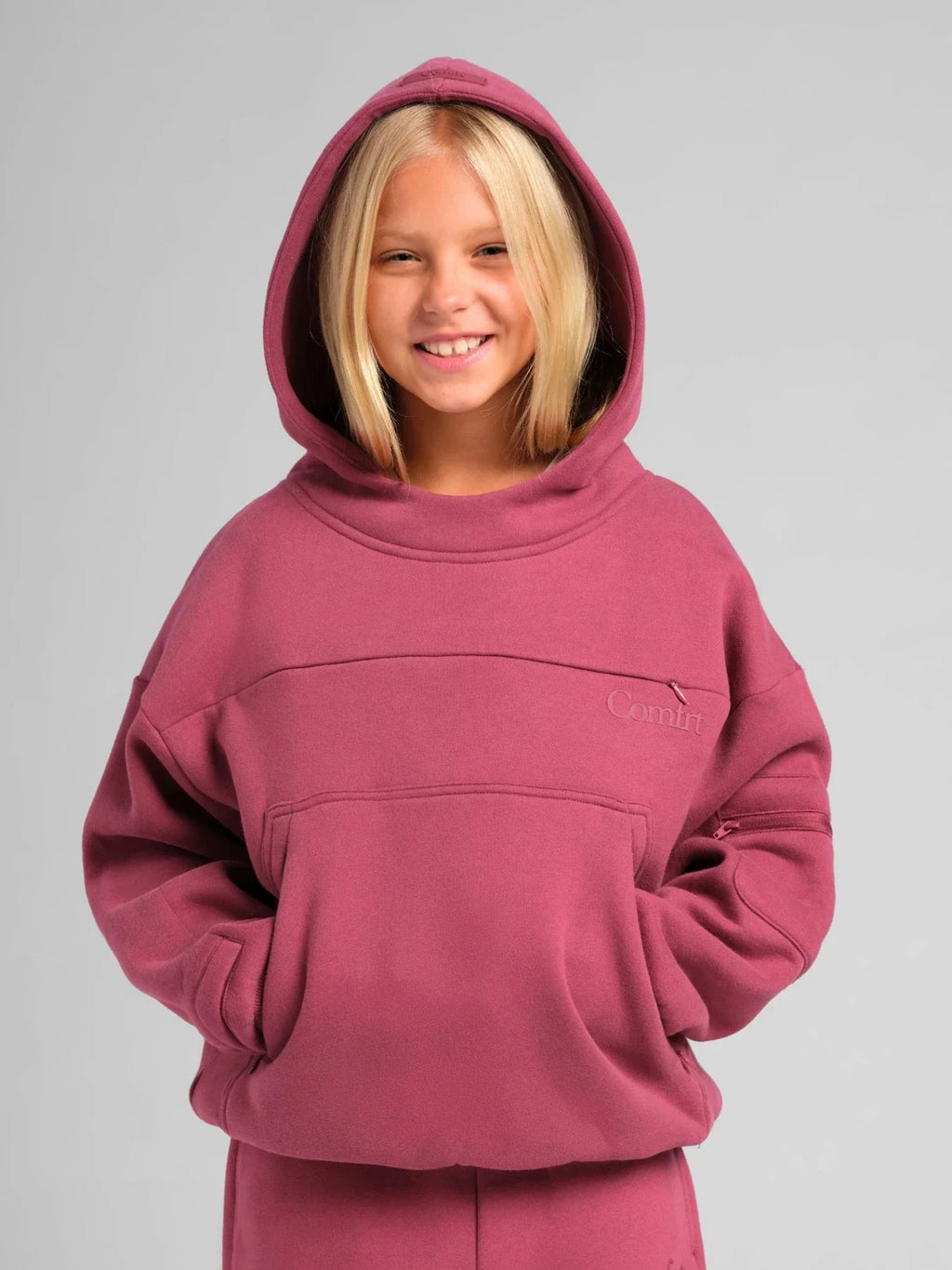Kids Graphic Hoodie - Berry