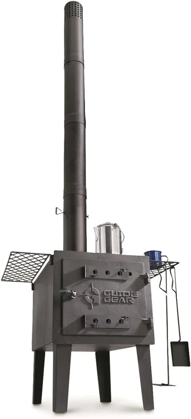 Guide Gear Large Outdoor Wood Burning Stove With Chimney Pipe