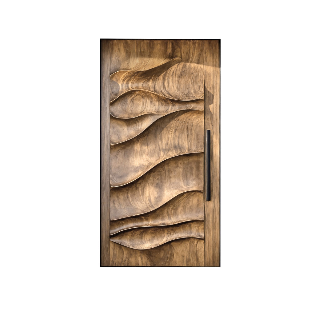 Arvexa Sculpted Solid Wood Rectangular Single Door