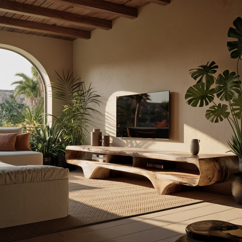 Flowcrest Solid Wood TV Console