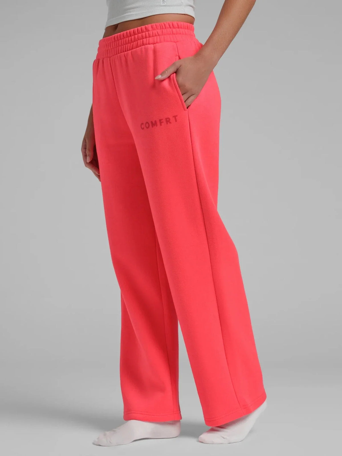 Straight Leg Sweatpants - Hot Fuchsia