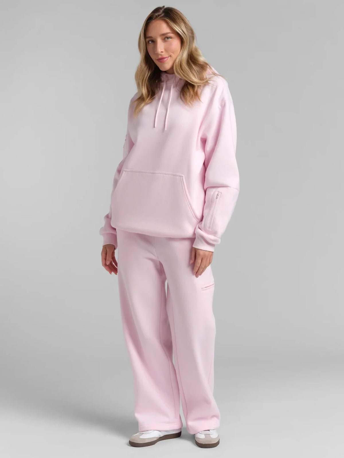 Travel Straight-Leg Sweatpants - Powder Pink