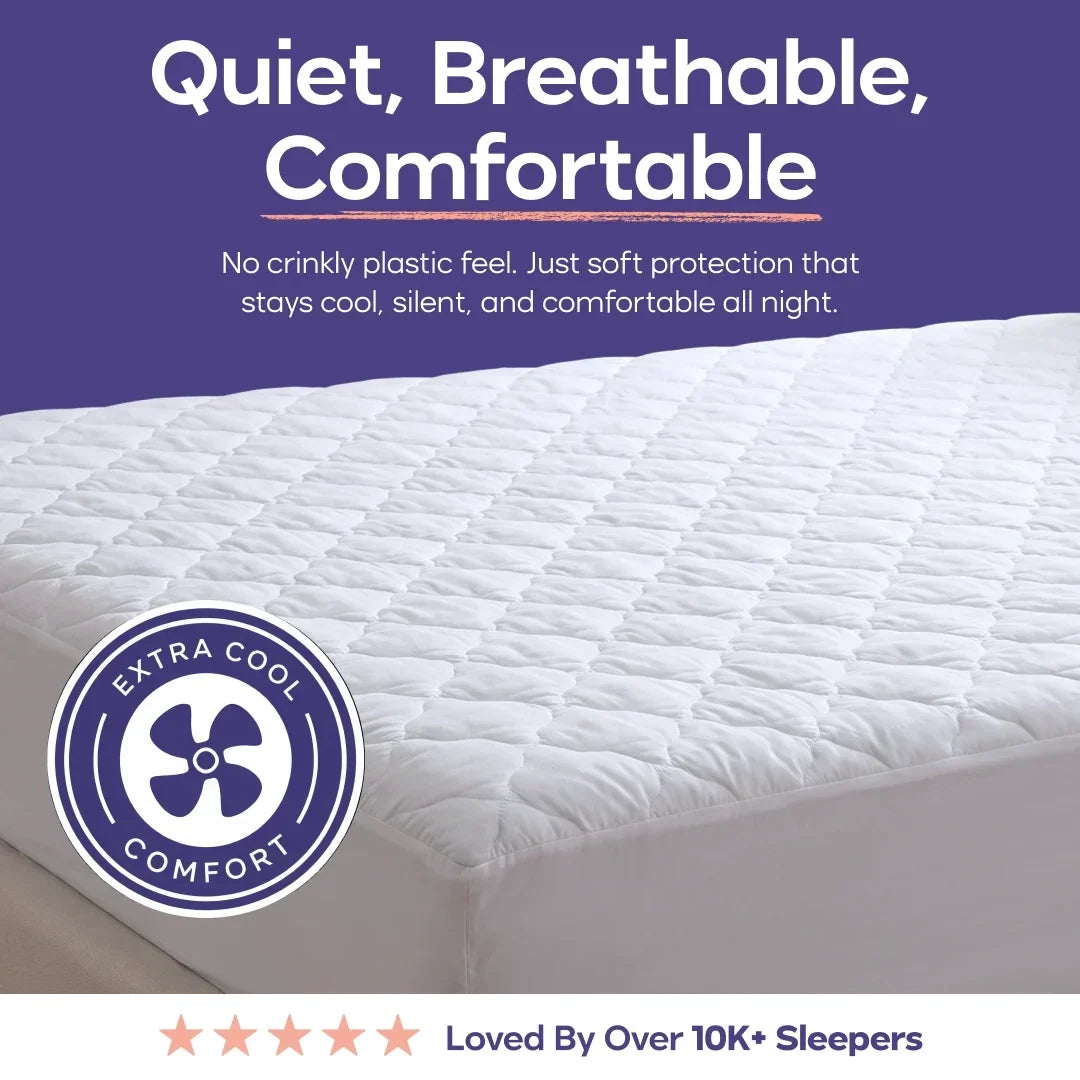 Waterproof Queen Mattress Protector - White